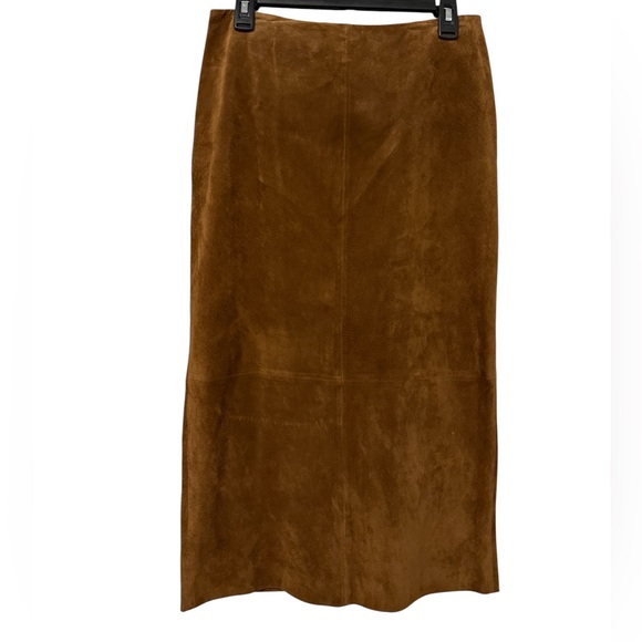 Ralph Lauren Brown Suede 100% Leather Skirt (Size 8)
